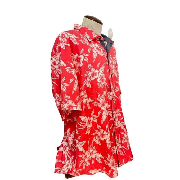 Tommy Bahama Men's Red Stamped Floral Hawaiian Shirt XXL NWT  $125 - Picture 2 of 5